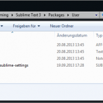 Der Sublime Packages Ordner für das Wörterbuch