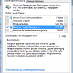 Datenträgerbereinigung von Micrsoft. So sieht die Auswahl aus