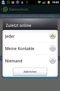 Neue Datenschutz Option bei WhatsApp Einstellungen