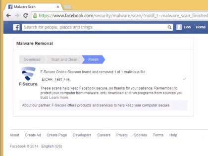 Facebook Maleware Scanner in Zusammenarbeit mit F-Secure und Trend Micro