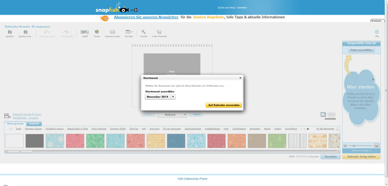 snapfish-fotokalender-startmonat